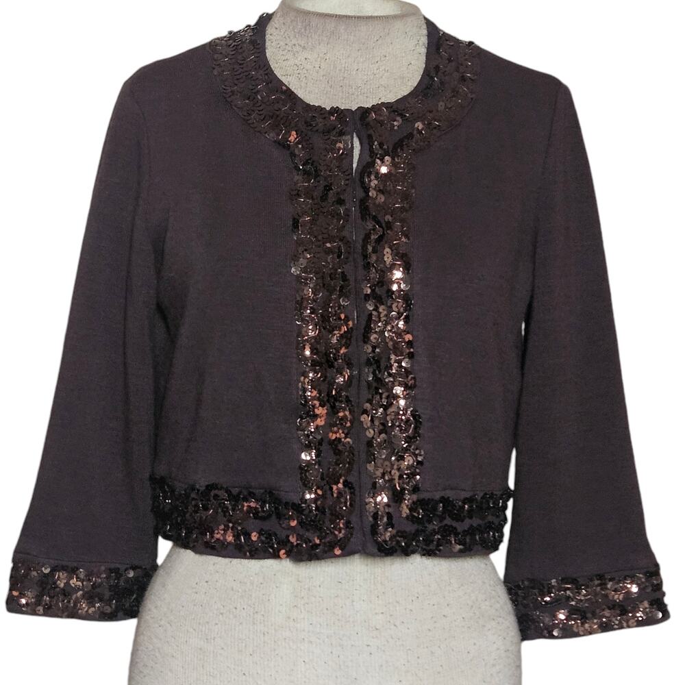 Brown Sequin Sweater Size Medium